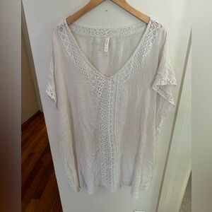 Xhilaration by Target, womens XL/XXL ivory lace lined beach over up
